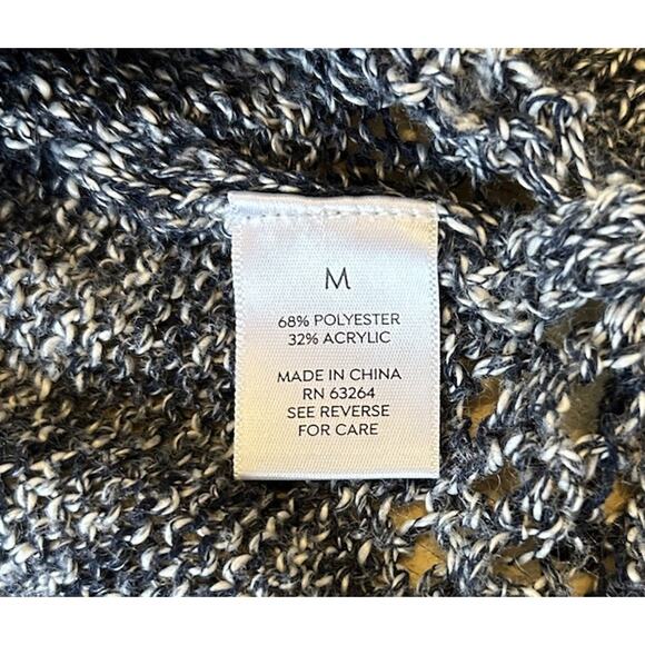 Women Marble Blue Knit Sweater Coastal Nautical Beach Sailor Casual Westport M - Picture 5 of 13